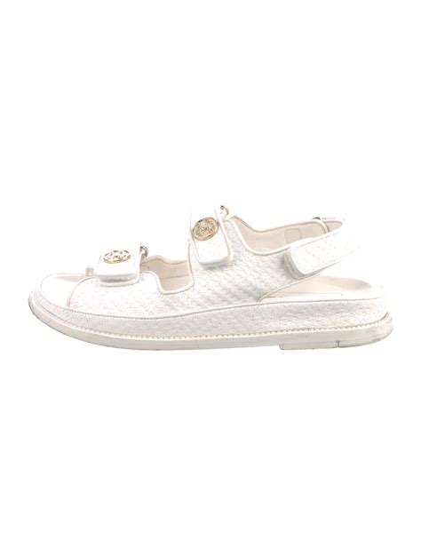 chanel white beach sandals|chanel white sandals 2022.